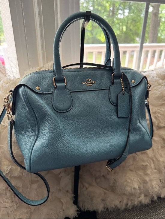 Coach Handbags - Coach Prairie Pebbled Leather Satchel Crossbody Bag Blue F36677